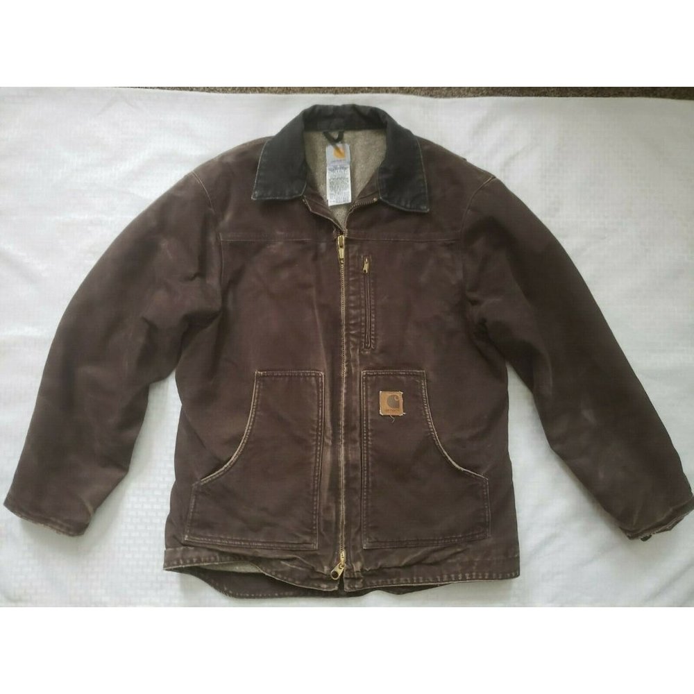 Carhartt Men's Canvas Work Jacket Brown Size Med
